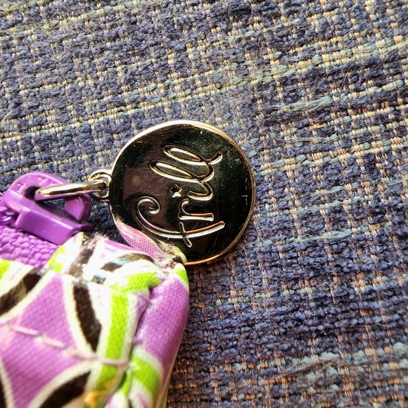 Vera Bradley retired green purple half moon, watermelon slice makeup pouch bag - Picture 6 of 9